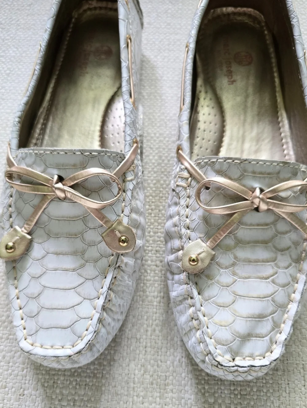 Marc Joseph New York Cypress Hill Exotic Snakeskin Driving Loafers Flats 9.5